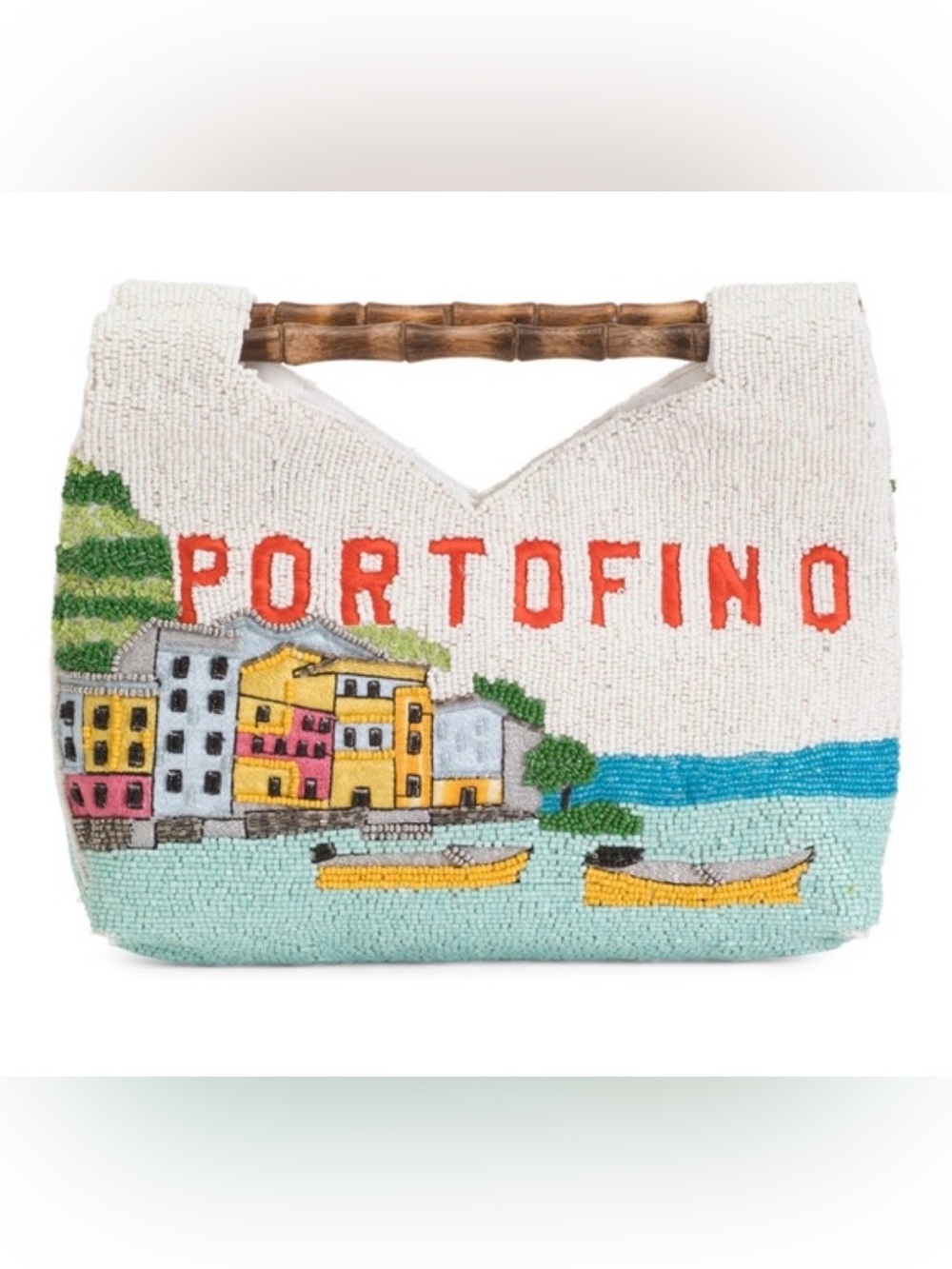 Colorful Portofino Top Handle (Clutch Style)  Beaded Bag Made In India NWT Viral